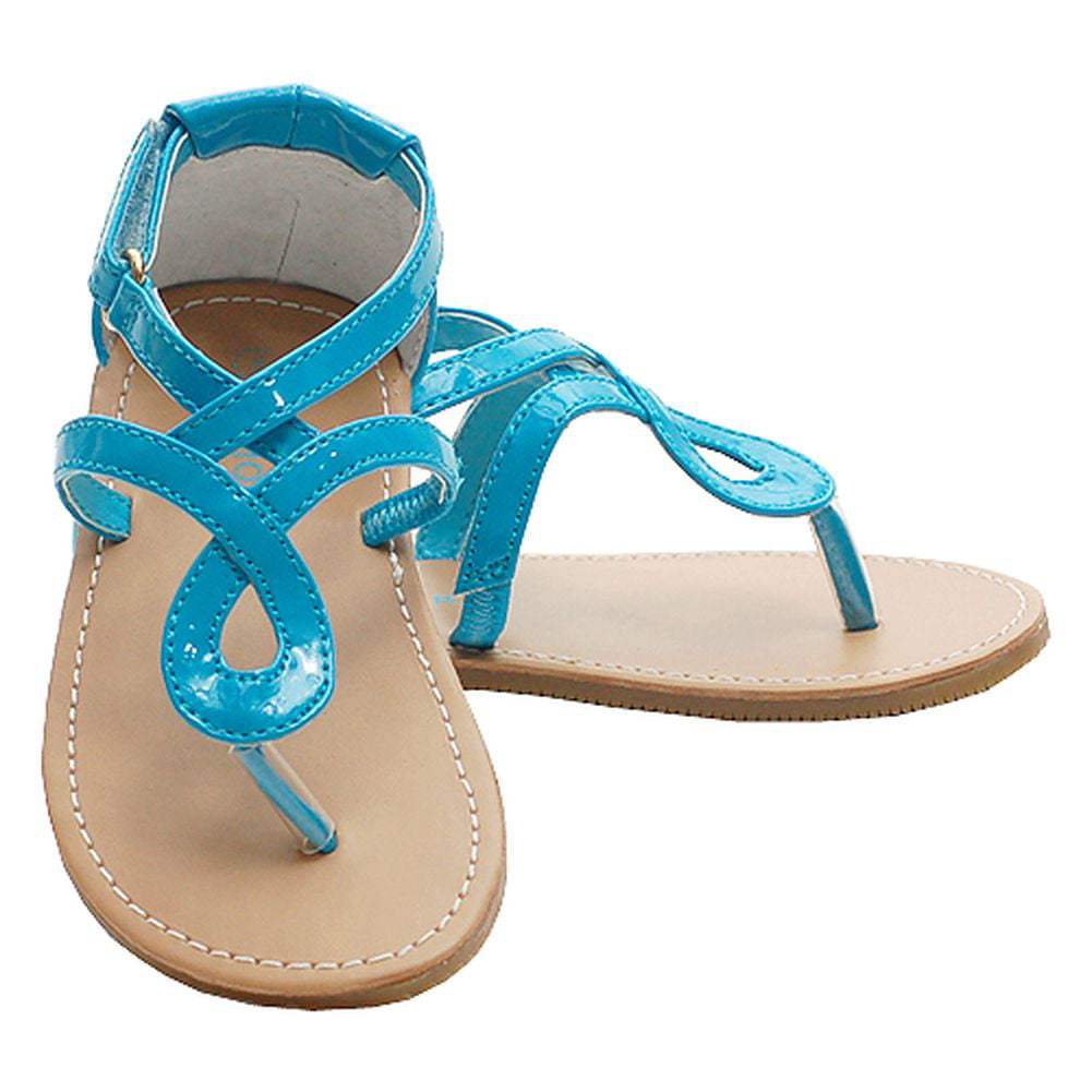 girls blue flip flops