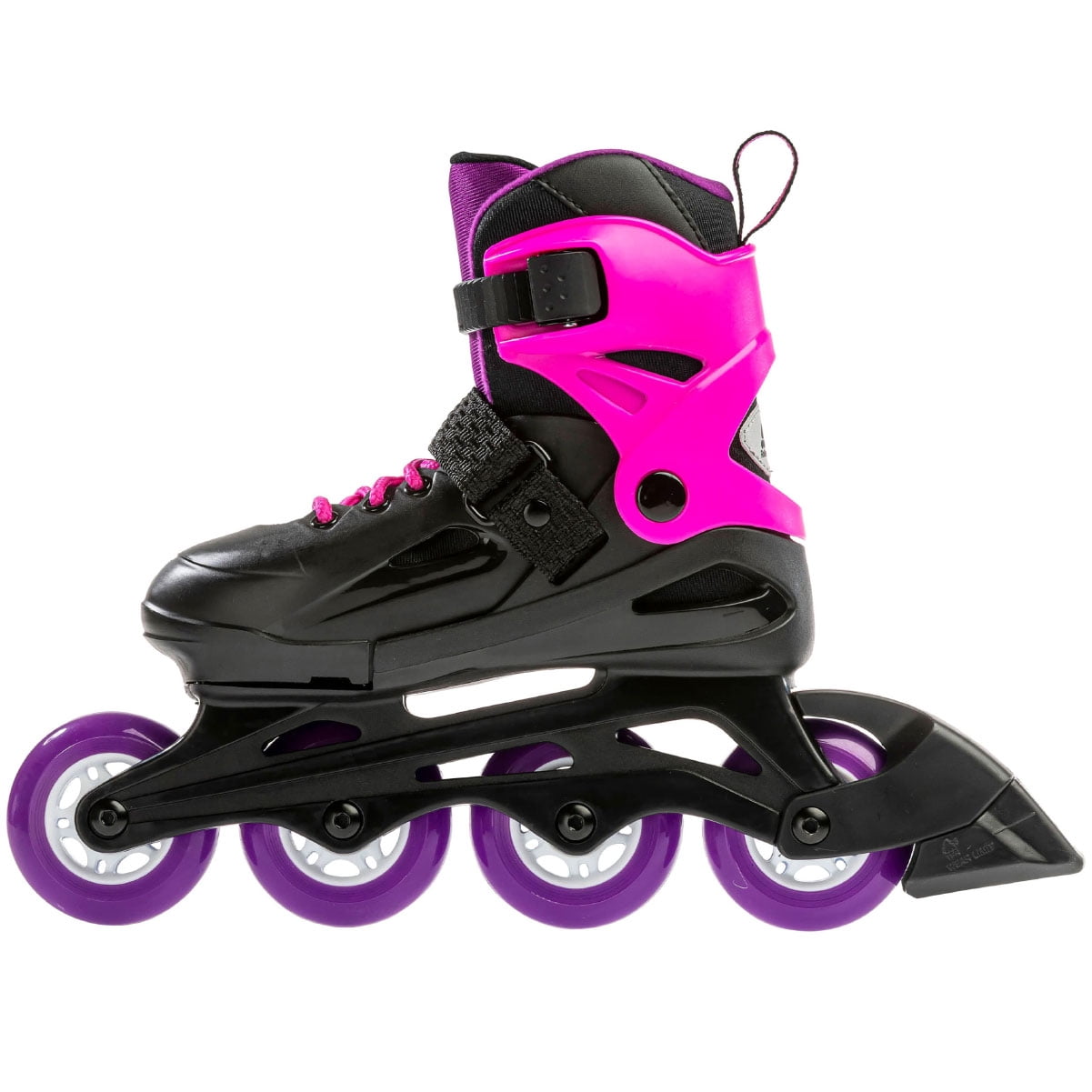 ROLLERBLADE Kids' Fury Black/Pink Skates, Size: 2-6 (073755007Y9-2-6)