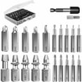 thumbnail image 1 of Broken Screw Extractor Kit, 22 PCS Upgraded HSS 4341 Alloy Steel Extraction Tools with Drill Bits 2 Magnetic Extension Bit Holders Socket Adapter for Damaged Bolt, Black, 1 of 5