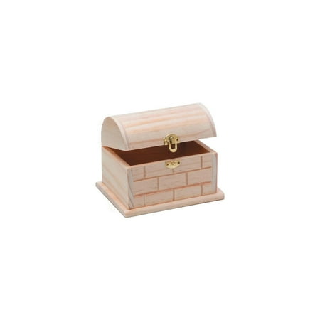 - Wood Chest with Hinged Lid and Clasp: 5.11 x 3.5 x 3.8 inches
