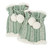 MUK LUKS Scandinavian Boot Sweaters with Faux Fur Poms