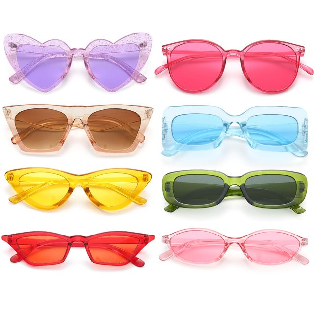 Paquete de 8 Anteojos de Sol Dwenarry Party Coloridos para Mujeres