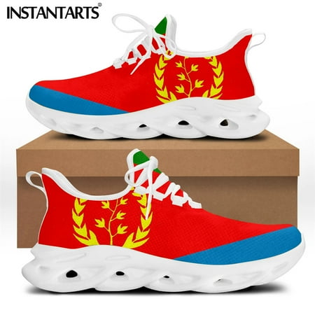 

Eritrea/Jamaica/Congo/Haiti Flag Fashion Men Sneakers Casual Shoes Lace-up Light Walking Footwear Zapatillas Hombre