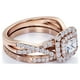 thumbnail image 4 of JeenMata Anillo de Bodas de 1,25 Uds, Moissanita Cuadrada, Doble Halo, Banda Retorcida, Inspiración Vintage, Pavé, Engastado en Oro Rosa de 18 K sobre Plata, 4 of 6