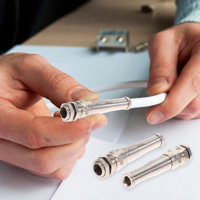 OFFIGAM 4Ud Connector De Cables Ajustable De Latón Plateado Para Equipos Eléctricos