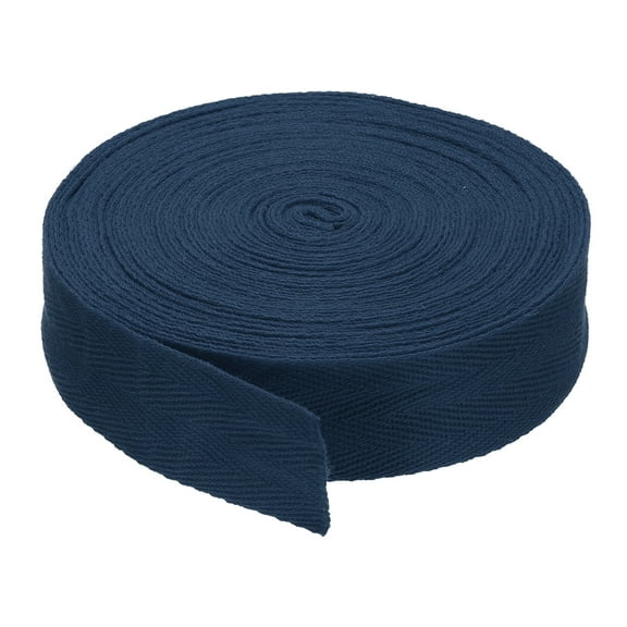 Uxcell 1" Cotton Twill Tape 10 Yards Cotton Ribbon Bias Binding Tape Herringbone Webbing Trim Navy Blue