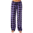thumbnail image 3 of Pantalones con estampado de cuadros escoceses de primavera y otoño para mujer, pantalones casuales, pantalones para estar en casa, 3 of 4