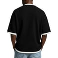thumbnail image 4 of Lumtrix Short Sleeve Waffle Shirts for Men Spring Summer Quarter Zip Tops Casual Big and Tall Workout Pullover Black XL, 4 of 8