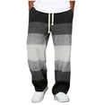 thumbnail image 1 of Men's Elastic Waist Pants for Men Gradient Print Drawstring Closure Casual Full Length Polyester Pants 1 Pc, 1 of 4