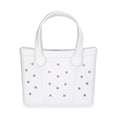 thumbnail image 4 of Time and Tru Women's Lightweight Mini Beach Tote Bag, White, 4 of 5