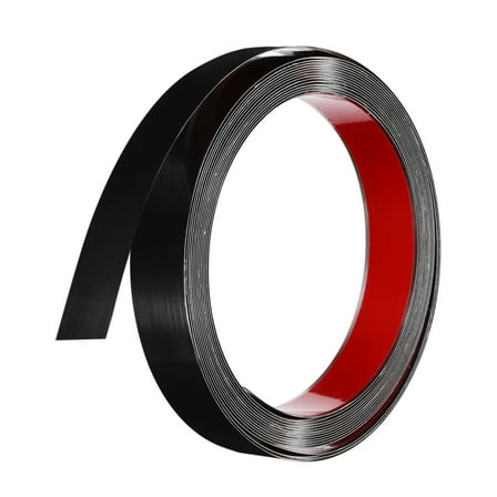 Uxcell Black Trim Peel and Stick, 13ft x 1" Stainless Steel Mirror Finish Molding Tape Strips for Wall Cabinet Tile Edge Molding