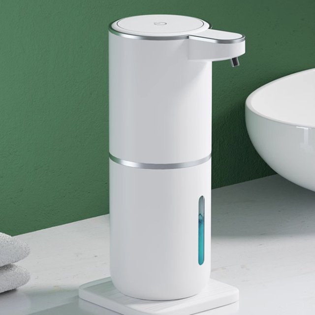 Dispensador automático de jabón de espuma de 380ML, suministros de baño recargables de gran capacidad