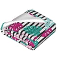 thumbnail image 2 of Bingfone Tropical Leaves Print Flannel Fleece Blanket Throw Blanket for Bed,Sofa,Couch,Travel,Camping(50"x40" ), 2 of 8