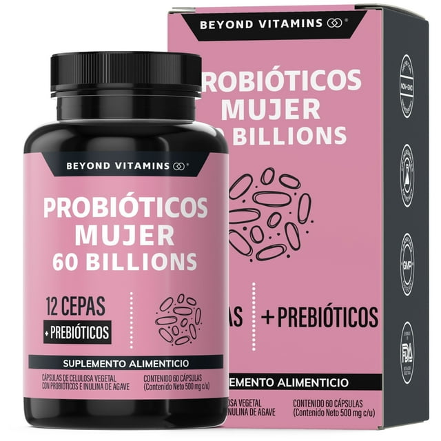 Suplemento Alimenticio Probioticos Mujer 60 Billion + Prebióticos Beyond Vitamins 60 cápsulas