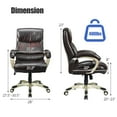 thumbnail image 4 of Topbuy Adjustable Executive Chair Rolling High Back Leather Office Chair with Lumbar Support Brown, 4 of 9
