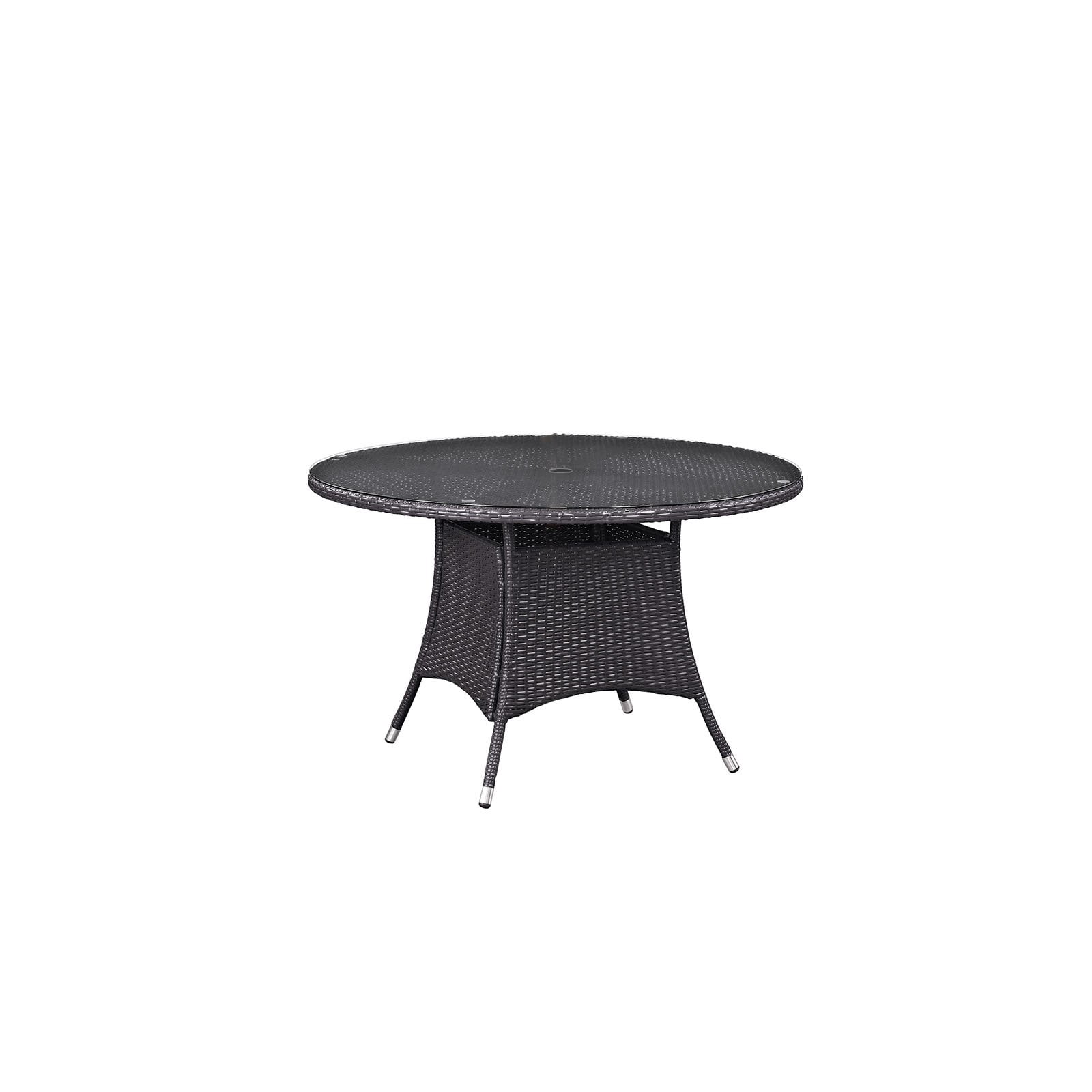 Modway Convene 47 Round Outdoor Patio Dining Table In Espresso