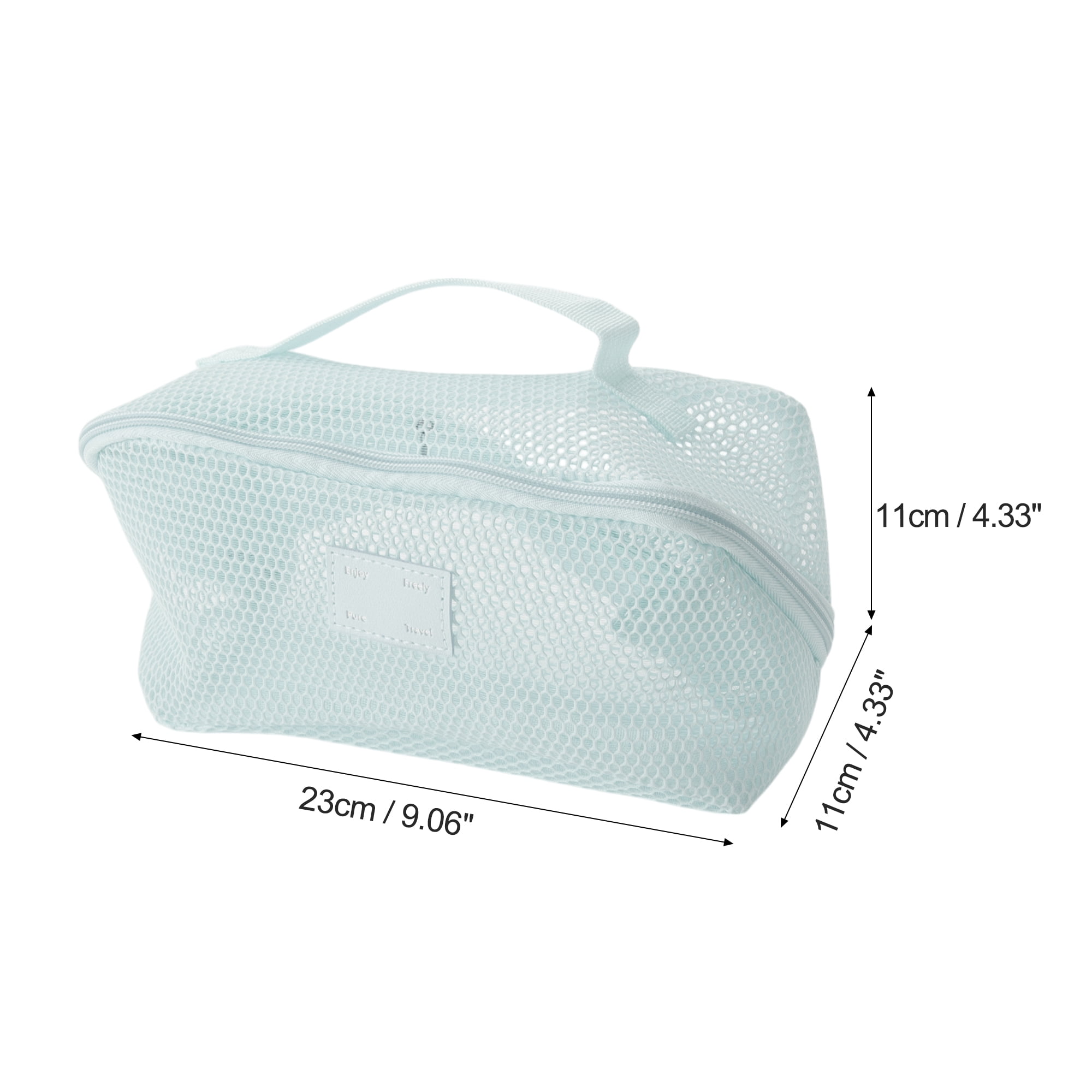 Unique Bargains 1 Pc Mesh Multifunctional Portable Makeup Bag for Travel Blue, Gray