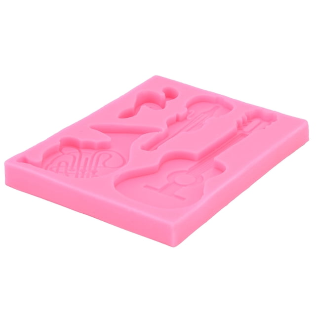 Molde para pasteles NikouMX Molde de silicona forma de guitarra decorativo