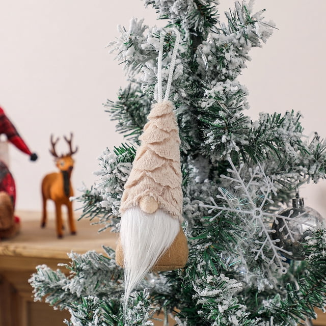 Fiudx Adorno Navideño de Muñeca Sin Rostro, Colgante de Muletas, Alegre Adorno para Fiestas, Decoración Navideña y de Acción de Gracias, Encantador Detalle de Mesa, 16 X 7,5 Cm.