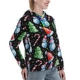 thumbnail image 6 of Fotbe Disco Mirror Ball Snowman Pattern Womens Long Sleeve Hoodie, Pullover Hooded Sweatshirt, Kangaroo Pocket Hoodie with Eye-catching Drawstrings-Small, 6 of 7