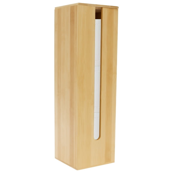 LINFANG Paper Towel Box for 3 Roll with Lid Waterproof Wooden Hand Towel Dispenser with Visible Window for Bathroom 5"x 5"x 16.5"