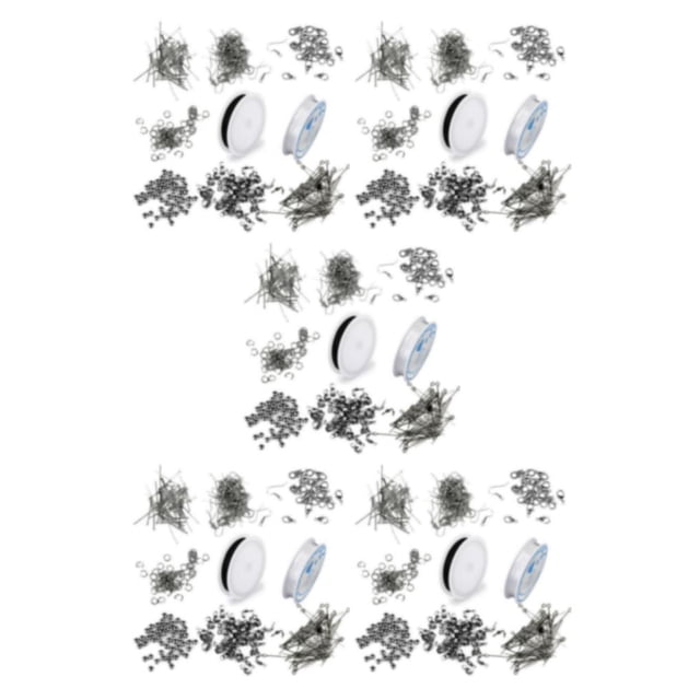 Decodeary Complete Jewelry DIY Findings Set with Jump Rings Headpins Eye Pins Clasps Beads Wire Hooks Versatile and Durable Style A 5Set