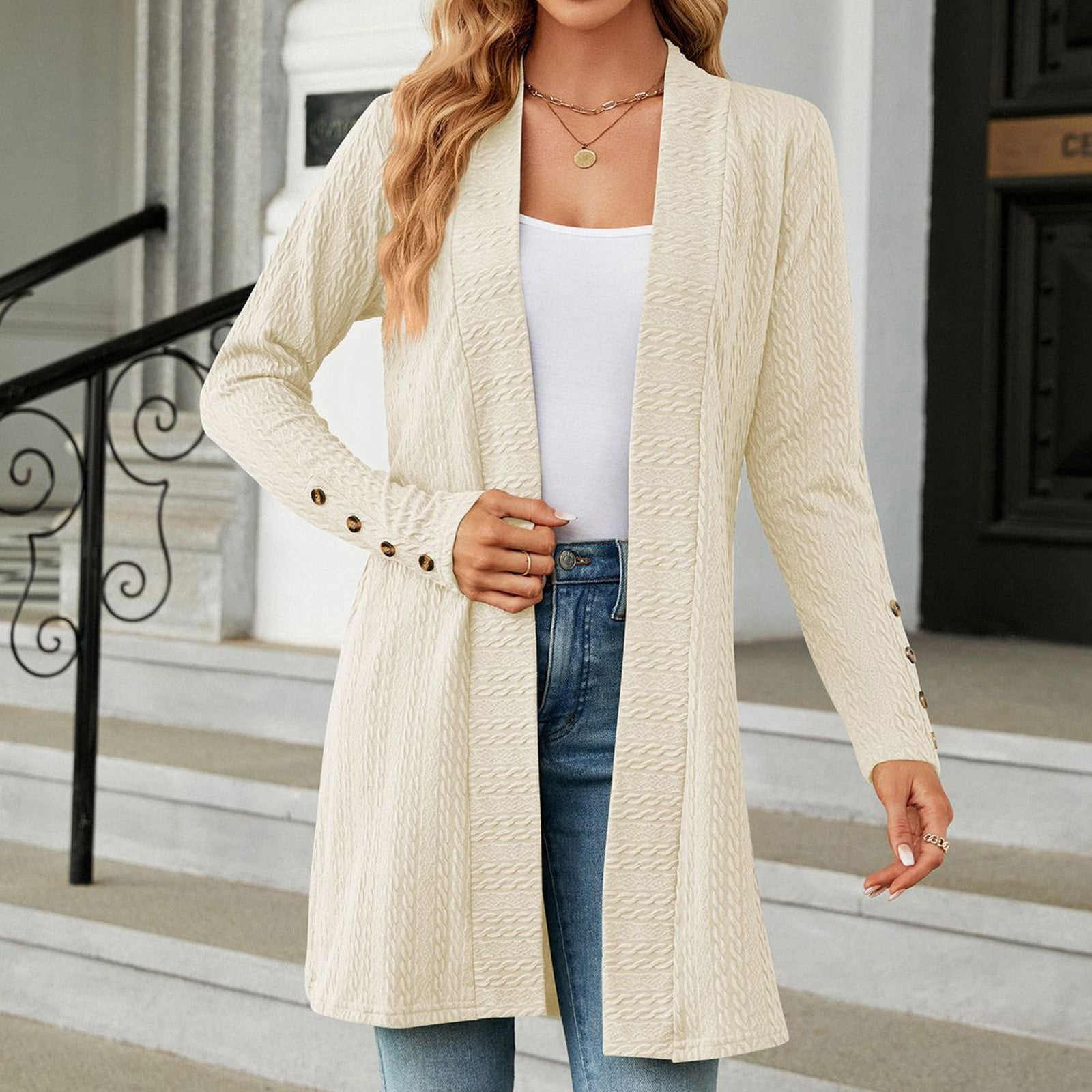 GIPQJK Cardigan Sweaters for Women Open Front Chunky Cable GIPQJK Cardigan Sweaters for Women Open Front Chunky Cable