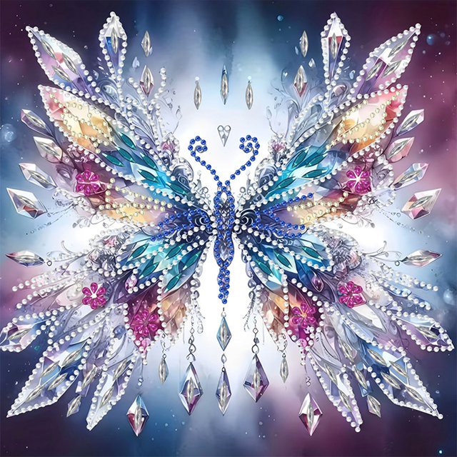 5D DIY Kit Con Forma Especial Parcial Mariposa 30x30cm