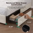 thumbnail image 4 of Novilla Full Size Bed Frame with Drawers, Full Size Bed Frame with Headboard, Full Bed Frame with LED Lights, Charging Station and Adjustable Headboard, No Box Spring Needed, White Velvet, 4 of 23