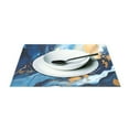 thumbnail image 3 of Marble Blue and Gold 4 PCs Placemats Set Linen Non-Slip Table Mat Rectangular Washable for Dining Kitchen Party 12"x18", 3 of 8