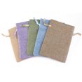 thumbnail image 1 of 5pcs Jardín de lino natural de bolsos de lazo bolsa de favores / Partes / Crafting, 1 of 5