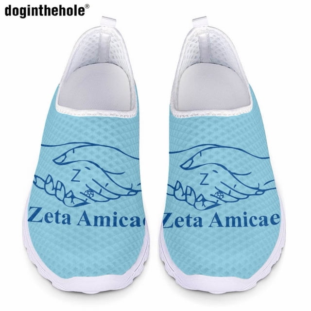 Zapatillas de deporte casuales para mujer Doginthehole Zeta Amicae, zapatos planos de diseño de moda de Friends of Zeta, zapatos de malla transpirables sin cordones para verano