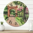 thumbnail image 2 of Designart 'Traditional Gate On Path In Tropical Oasis' Tropical Wood Wall Clock, 2 of 5