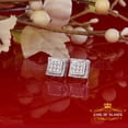 thumbnail image 5 of King of Bling's 925 Silver White Elegant 0.99ct Square Screw Back Cubic Zirconia Women's Earring, 5 of 12