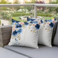 thumbnail image 4 of Spring Flowers Pillow Covers 2 Pack Vintage Watercolor Pink Blue Floral Gold Leaf Pillowcase Waterproof Outdoor Throw Pillow Cover for Patio Garden Square Cushion 20”x20”, 4 of 9