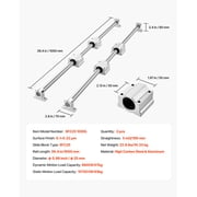 KFFKFF Linear Rail Kit, SFC25, Includes 2 Pieces of 1000 mm (39.4 inch) Motion Guide Rails and 4 Bearing Slide Blocks, Suitable for DIY Engraving Machines, Lathes, Milling Machine Slides
