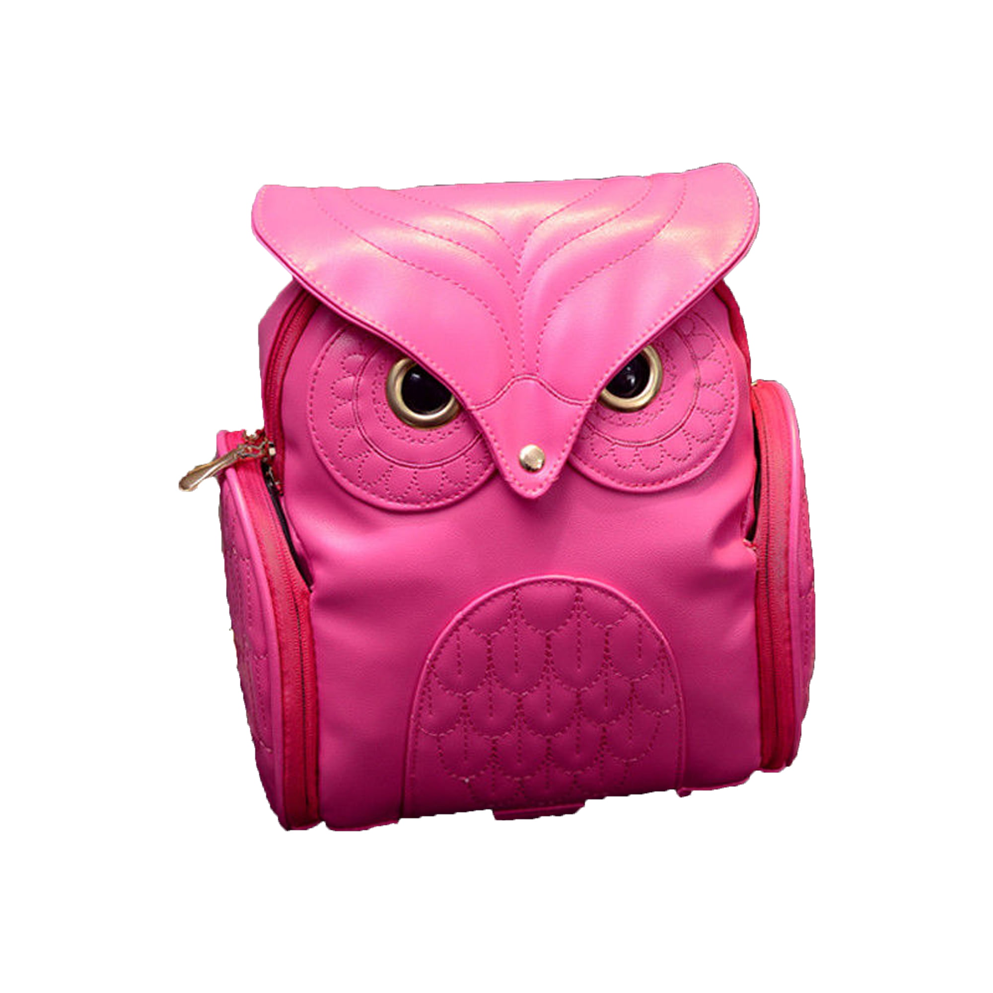PU Leather Shoulder Bag,Owl In The Snow Backpack,Portable Travel School Rucksack,Satchel with Top Handle 