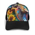 thumbnail image 3 of Naloa Sunflower Turtle Adult adjustable Print Baseball Hat, Patchwork curved brim baseball capfor Men and Women, One Size, 3 of 5