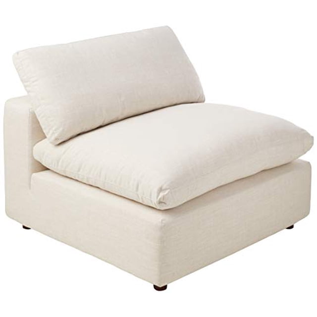 Modway Commix Down-Filled Overstuffed Upholstered Sectional Sofa Armless Chair in Beige