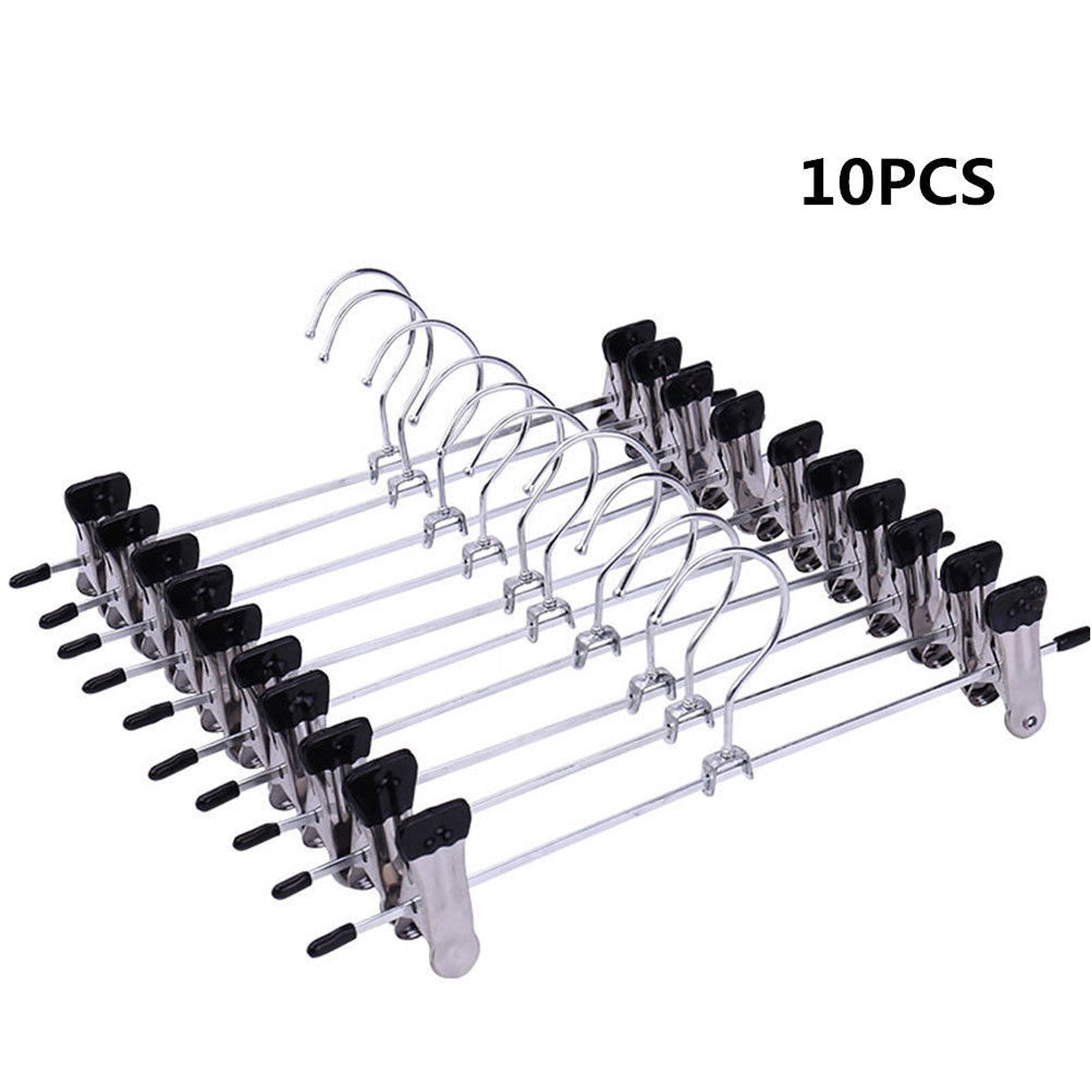 Slacks Pants and More Jeans Fhdpeebu Trouser Hangers Skirt Hangers with Clips 20 Pack Metal Pant Clip Hangers for Space Saving Ultra Thin Rust Resistant Hangers for Skirts