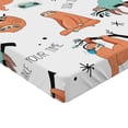 thumbnail image 2 of Ambesonne Sloth Fitted Sheet, Sloths on Branches, Queen Size, Pale Blue Orange Black, 2 of 3