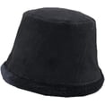 thumbnail image 6 of CoCopeaunts Reversible Bucket Hats Suede Fisherman Hat Double-Sided Wear Thickened Plush Brim Basin Hat Women Outdoor Keep Warm, 6 of 8