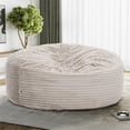 thumbnail image 5 of Pemberly Row 5ft Taupe Faux Fur Foam Bean Bag Lounger with Shredded Foam, 5 of 7