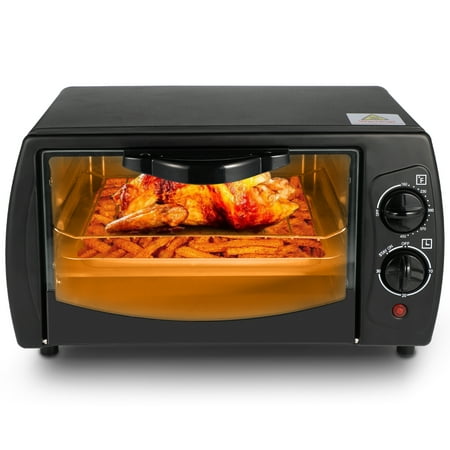 

Simple Deluxe Countertop Toaster Oven & Pizza Maker Toaster Oven Exquisite 4-Slice Capacity 9 L Black/ Matte Stainless