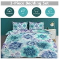 thumbnail image 5 of Watercolor Floral Seamless Pattern Teal Blue Purple Bedding Set with Zipper Closure for Girls & Boys, 5 of 8