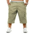thumbnail image 1 of Men Casual Loose Sports Shorts  Cropped Pants Solid Color Loose Workout Jogging Cargo Trousers with Multi-Pocket, 1 of 6