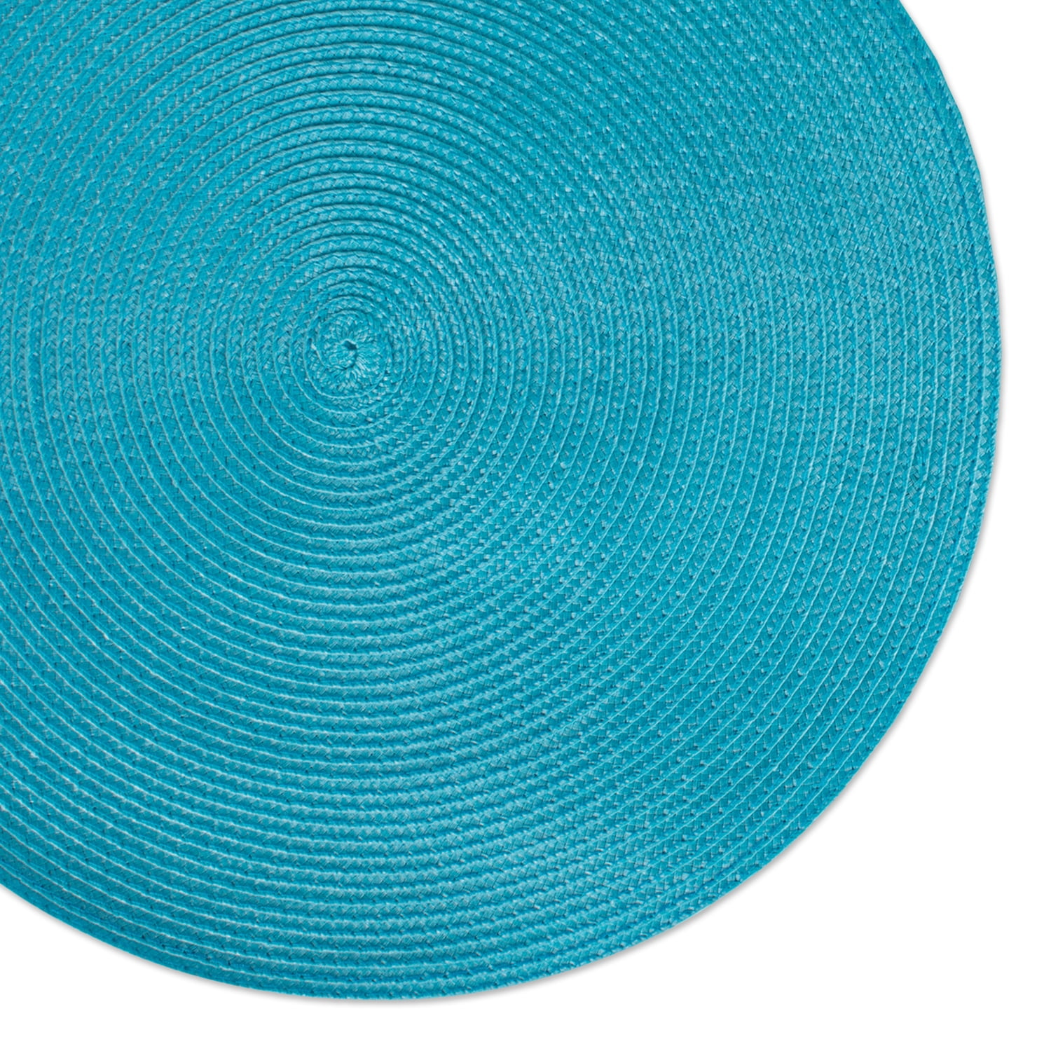 Aqua Round Polypropylene Woven Placemat (Set of 6)