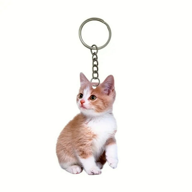 Visland Cartoon Cat Shape Keychain 2D Acrylic Cat Charm Keyring Keys Parties Versatile Keychain Bag Charm Accessory