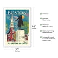 thumbnail image 2 of Boston Massachusetts - Fly Eastern Air Lines - Paul Revere Statue and Old North Church - Vintage Airline Travel Poster c.1960s - Fine Art Matte Paper Print (Unframed) 30x44in, 2 of 4