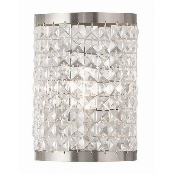 1 Light Ada Wall Sconce in New Traditional Style 6 inches Wide By 8.5 inches High-Brushed Nickel Finish Bailey Street Home 218-Bel-1764541